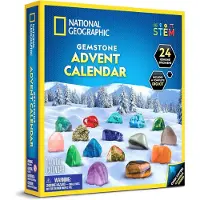 OCreon Calendrier de l'Avent 2024 Geographic - Édition limitée pour enfants, contenant 24 pierres précieuses - Collection complète de roches