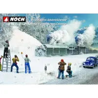 OCreon Calendrier de l'Avent avec figurines, comprenant 25 figurines peintes à la main - Pour réseaux ferroviaires miniatures - Échelle H0
