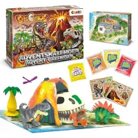OCreon Calendrier de l'Avent 2022 pour enfants DINOREX - Ensemble de jeu dinosaures avec volcan et lave - Calendrier de Noël pour enfants - Multicolore