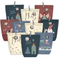 OCreon Calendrier de l'Avent à remplir - 24 calendriers de Noël - Sachets en papier à décorer soi-même - Sachets cadeaux à remplir soi-même