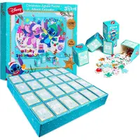 OCreon Calendrier de l'Avent Disney Stitch 2026 : puzzle pour adultes et enfants, idéal pour compter les jours jusqu'à Noël. Puzzle de 1000 pièces
