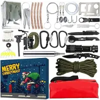 OCreon Calendrier de l'Avent 2025 - 24 jours d'outils - Calendrier de l'Avent 2025 pour hommes - Kit de survie portable - Calendrier de Noël pour activités de plein air