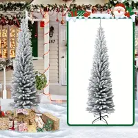 Selius Arbre de Noël - Arbre de Noël artificiel - Arbre artificiel - Épicéa - Épicéa "snowy" (avec effet neige) - Hauteur : 180 cm - 550 branches en PVC
