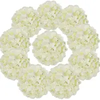 OCreon Fleurs artificielles hortensias - Lot de 10 - Hortensias en soie avec tige - Fleurs artificielles - Mariage