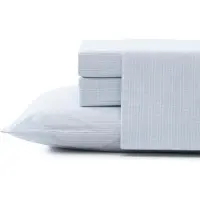 OCreon Bahama Kingsize, ensemble de literie en percale de coton, frais et agréable, ensemble de literie élégant (rayures bleues Ala Moana, taille king size)