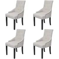 Selius Chaise de salle à manger - Chaises de salle à manger - Chaise de cuisine - Chaise - Chaise coquille - Lot de 4 - Assise rembourrée avec accoudoirs