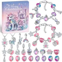 OCreon Calendrier de l'Avent 2026 pour filles - Kit de création de bijoux pour Noël - Bracelets et colliers