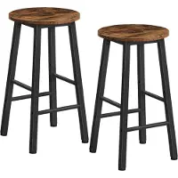 Trankielo - Ensemble de 2 tabourets de bar - Style industriel - Gain de place - Robuste, fabriqué avec du métal de haute qualité et du bois composite