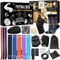 OCreon Calendrier de l'Avent Fitness 2025 pour hommes, femmes et adolescents - Calendrier sportif pour les passionnés de fitness