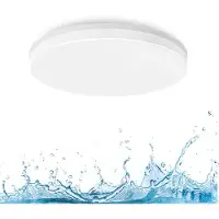 LVWIT , lampe de plafond LED ronde de 18W, IP65, étanche, idéale pour la salle de bain, la cuisine, le salon ou le balcon, lumière blanche neutre (4000K), 1800 lumens, diamètre 280 mm