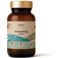 UNUVI Vitamine D3 4000 UI, 60 capsules. Soutient les os et l'immunité. Dosage élevé.