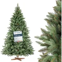 FairyTrees Sapin de Noël Artificiel, Nordmann Premium 180 cm, Éléments naturels moulés par Injection, Fabriqué en UE