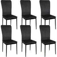 Selius Ensemble de 6 chaises de salle à manger noires - Chaises de salle à manger - Chaises de cuisine - Chaises de restaurant - Chaises avec dossier