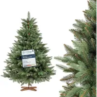 FairyTrees Sapin de Noël Artificiel, Nordmann Premium 150 cm, Éléments naturels moulés par Injection, Fabriqué en UE