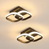 Mckalen , lot de 2 spots LED encastrés, 22W, lumière blanche chaude 3000K, couleur noire – Blacks
