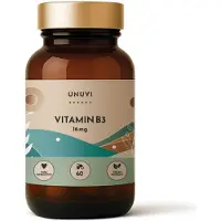 UNUVI Vitamine B3 (Niacine) 16 mg, 60 capsules. Acide nicotinique. Énergie, fatigue.