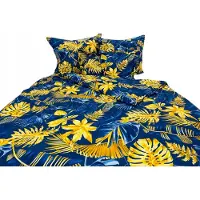 Zbyszko I D'LUX Parure de lit 220x200 cm en coton fleuri bleu