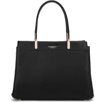 Diana & Co Firenze Sac à Main Femme Cuir Végan Noir avec Fermeture Éclair et Bandoulière Amovible Diana & Co Black B UNICA 31x23x13.5 cm 716-1PT-BLACK