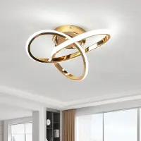 COMELY , plafonnier LED de 30W, 3375 lumens, lampe de plafond en forme de fleur, couleur or, 6500K