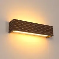 COMELY Applique murale en bois, 18W, éclairage LED moderne 3000K, couleur marron – Style B – Marron, 3000K