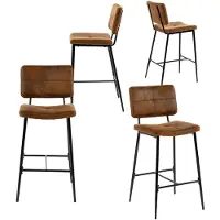 Meublescosy MEUBLE COSY : Ensemble de 4 tabourets de bar, hauteur d'assise 75 cm, avec dossier et repose-pieds