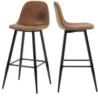 Meublescosy Ensemble de 2 tabourets de bar "Cosy", style vintage, avec dossier et repose-pieds. Hauteur d'assise