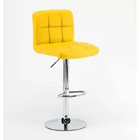 Superstool Tabouret de bar et de cuisine fixe, pivotant et réglable avec dossier et repose-pieds Atlanta - Jaune