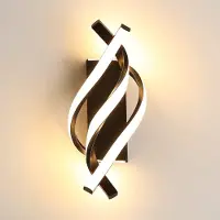 COMELY Applique murale LED intérieure, 22W, 2500 lumens, design moderne, couleur noire