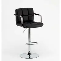 Superstool Tabouret de bar de cuisine haut pivotant réglable avec dossier et accoudoirs Las Vegas - Noir