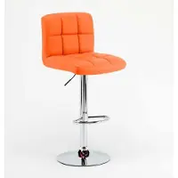 Superstool Tabouret de bar et de cuisine fixe, pivotant et réglable avec dossier et repose-pieds Atlanta - Orange