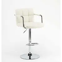 Superstool Tabouret de bar de cuisine haut pivotant réglable avec dossier et accoudoirs Las Vegas - Blanc