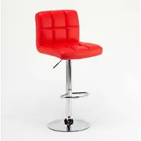 Superstool Tabouret de bar et de cuisine fixe, pivotant et réglable avec dossier et repose-pieds Atlanta - Rouge