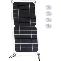 PLAXSOON Panneau solaire portable et flexible de 35 W – Chargeur de 5 V avec batterie externe USB pour une utilisation en extérieur