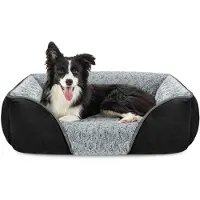 JOEJOY Panier pour chien, lavable, dimensions 76x61x23 cm, couleur noire, pour chiens de taille moyenne