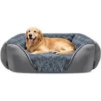 JOEJOY Panier pour chien, lavable, gris, 89x63x23 cm