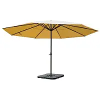 Mendler Parasol en aluminium Meran Pro, sans volant, Ø 5m crème avec pied
