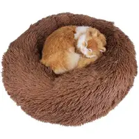 Sonstiges Lit pour animaux de compagnie en forme de beignet, 80 cm, couleur marron, auto-chauffant, respirant, doux et moelleux, pour chiens et chats