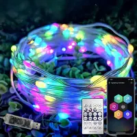 OEM Guirlande lumineuse LED RGB de 10 mètres, avec contrôle via application et télécommande, synchronisation musicale, minuterie et indice de protection IP44