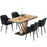 Vicco Ensemble de table à manger Fenaro Chêne de force doré 120x80cm avec 4 chaises de salle à manger, Model 62752