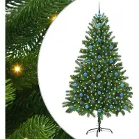vidaXL Arbre de Noël avec 300 LEDs avec support Vert 210 cm PE