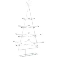 Syfax Arbre de Noël en métal avec support, modèle KUOPIO, 140 cm, en acier, de couleur blanche