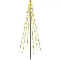 Syfax Arbre de Noël LED, 165 cm, 540 LED, lumière blanche chaude, structure en acier, couleur noire
