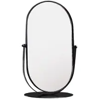 Dripio Miroir de table ovale, autoportant, dimensions 15x10x28,5 cm, couleur noire