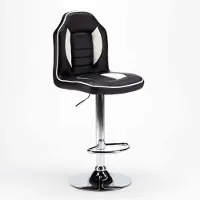 Superstool Tabouret en similicuir Racing Design pour les salles de jeux et les bars - Noir