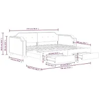 vidaXL Lit de jour convertible avec tiroirs , gris clair, 100 x 190 cm, tissu