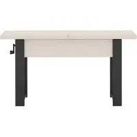MINIO go for it MINIO – Table basse extensible "HANKO", couleur cachemire / pieds noirs