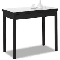 Dripio Table de cuisine, forme rectangulaire, blanche, dimensions de 80x40 à 80x80 cm