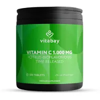 Vitabay Vitamine C + bioflavonoïdes 1000mg végétalien à haute dose, 500 pcs TVW