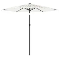 vidaXL Parasol avec mât en acier blanc 223x223x213 cm