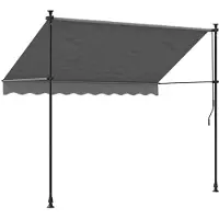 vidaXL Auvent rétractable Anthracite 250x150 cm Tissu et acier